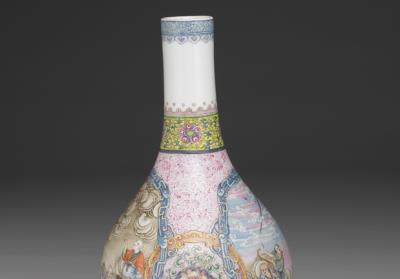 图片[2]-Gall-bladder-shaped vase with “Eighteen Lohans” motif  in yangcai painted enamels, Qianlong reign (1736-1795), Qing dynasty-China Archive